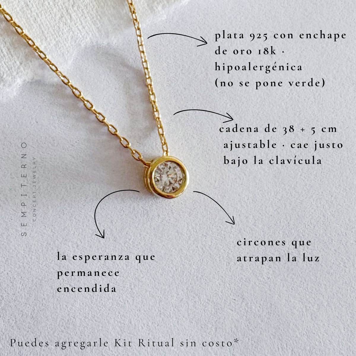 Collar Punto de Luz Oro